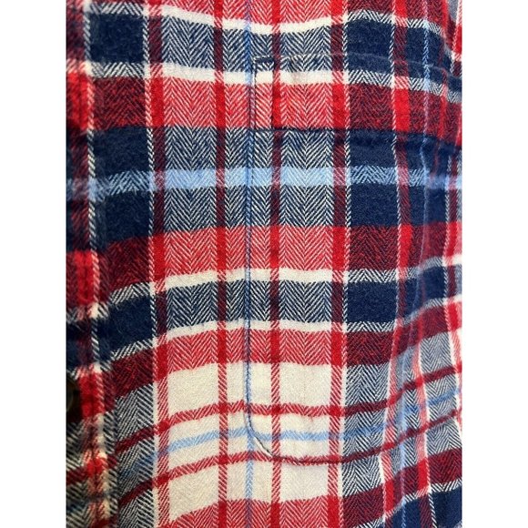 Lands' End Red Blue Plaid Button Up Shirt Men's Size Large L - Picture 4 of 6